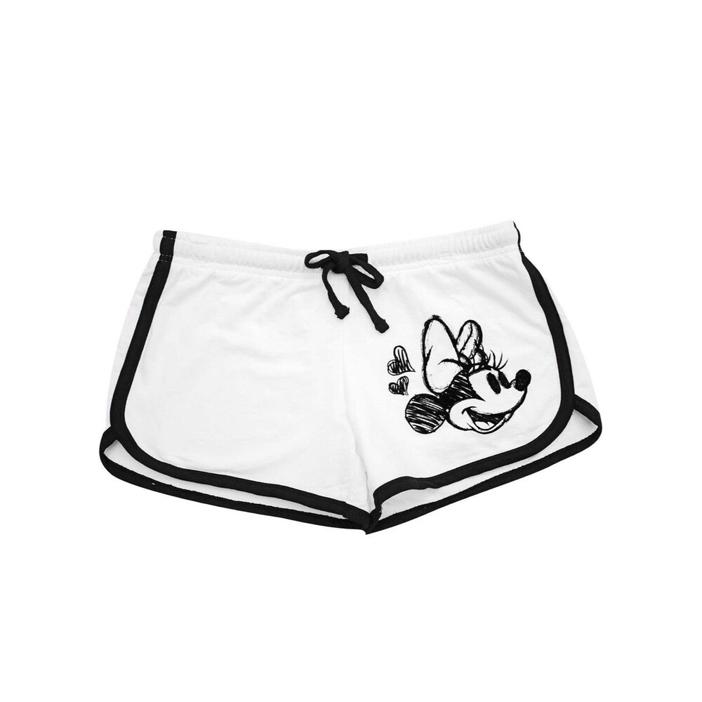 Disney Minnie Mouse Juniors White Beach Shorts Size Small 3/5 Midrise